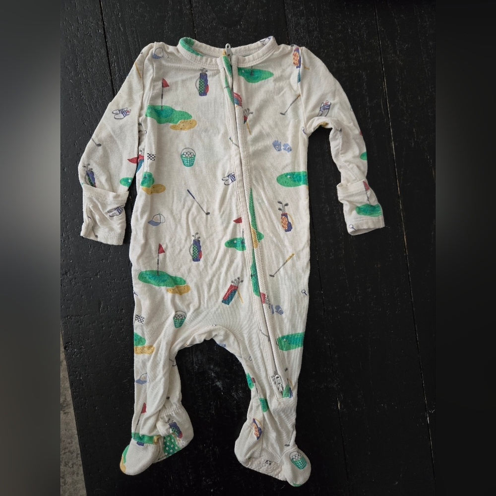 Angel Dear Zipper Footie Golf print